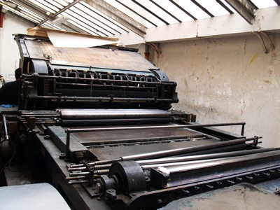Atelier Bordas, grande presse lithographique Voirin, 1890
